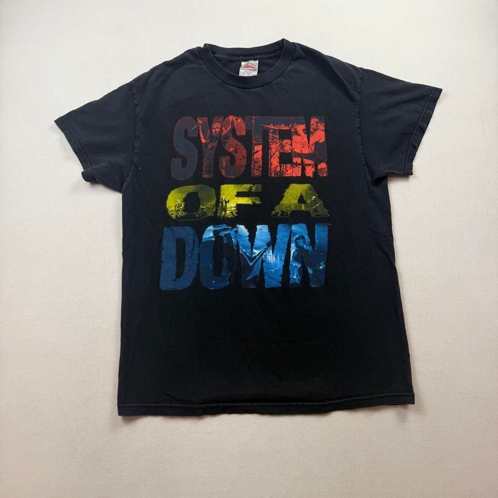 Vintage Y2K System Of A Down T Shirt Black Tennessee River Size Medium